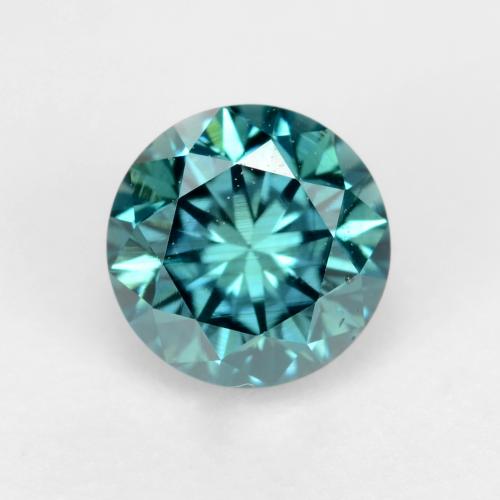 0,37 ctw natürlicher türkiser Diamant, Rundschliff, VS