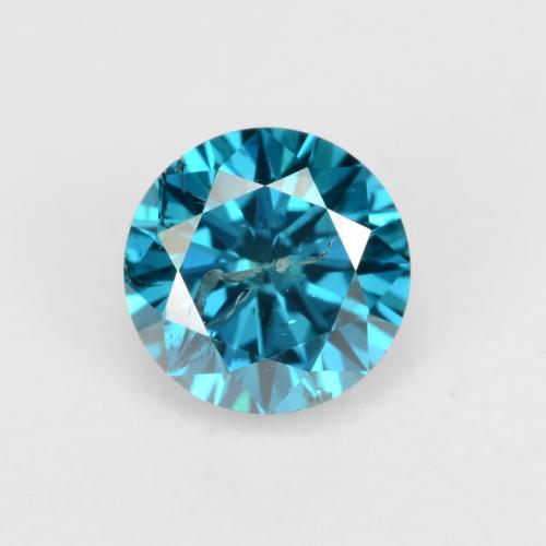 0,30 ctw natürlicher türkiser Diamant, Rundschliff, SI