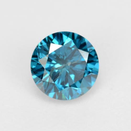 0,30 ctw natürlicher türkiser Diamant, Rundschliff, SI