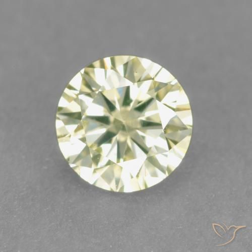 0.19ct Natürlicher hellgrünlich-gelb Diamant, Runden, VS