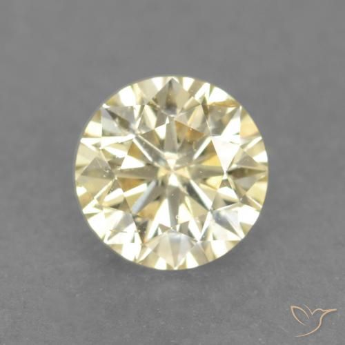 0.18ct Natürlicher hellgelb Diamant, Runden, VS