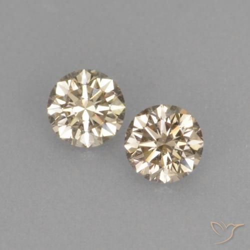 0.22ctw Natürlicher gold-braun Diamant, Runden, VVS-VS