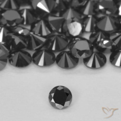 0.04ct Natürlicher Schwarz Diamant, Runden, Lichtundurchlässig