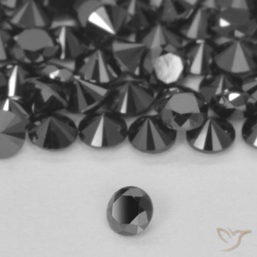 9,17 ctw natürlicher Schwarz Diamant, Runden, Lichtundurchlässig
