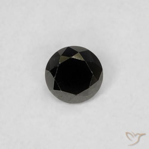0.09ct Natürlicher Schwarz Diamant, Runden, Lichtundurchlässig, Photo A