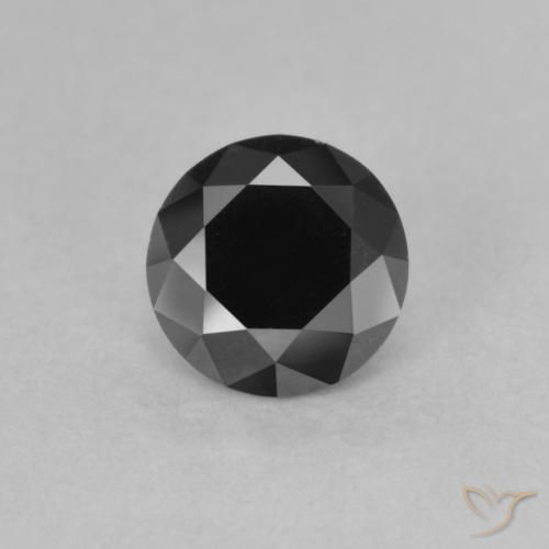 0.85ct Natürlicher Schwarz Diamant, Runden, Lichtundurchlässig