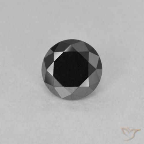 0.55ct Natürlicher Schwarz Diamant, Runden, Lichtundurchlässig