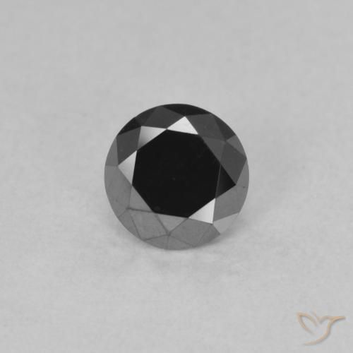 0.52ct Natürlicher Schwarz Diamant, Runden, Lichtundurchlässig