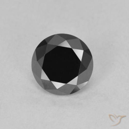 0.78ct Natürlicher Schwarz Diamant, Runden, Lichtundurchlässig