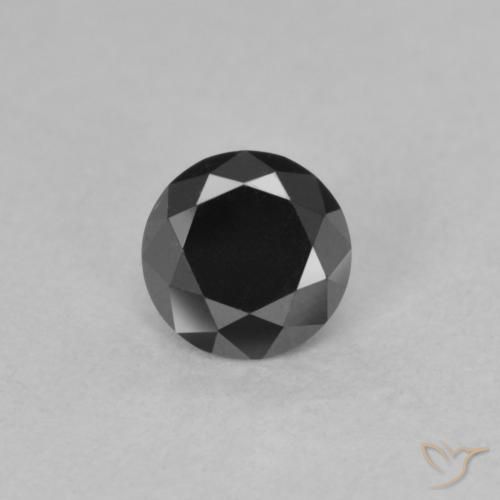 0.57ct Natürlicher Schwarz Diamant, Runden, Lichtundurchlässig
