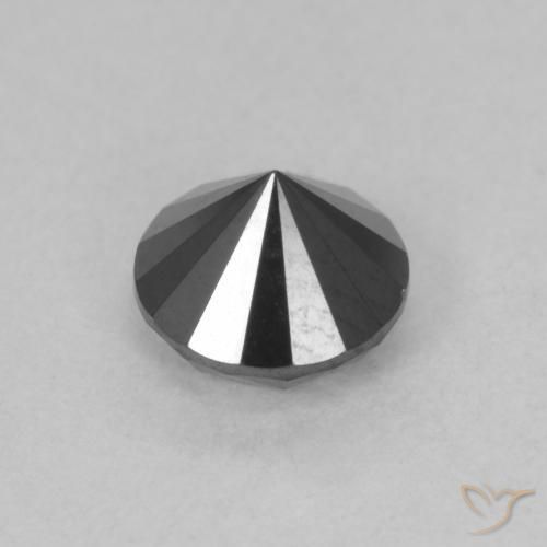 0,95 ctw natürlicher schwarzer Diamant, Rundschliff, Lichtundurchlässig