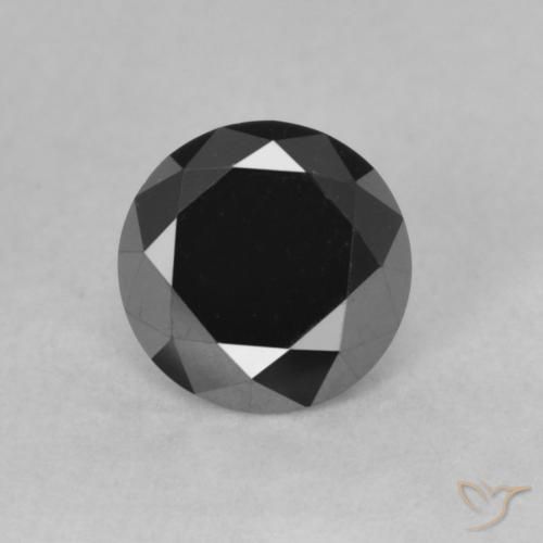 0.85ct Natürlicher Schwarz Diamant, Runden, Lichtundurchlässig