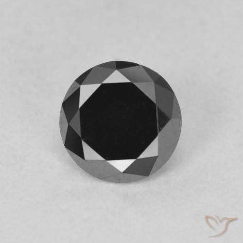 9,17 ctw natürlicher Schwarz Diamant, Rund Schliff, Lichtundurchlässig