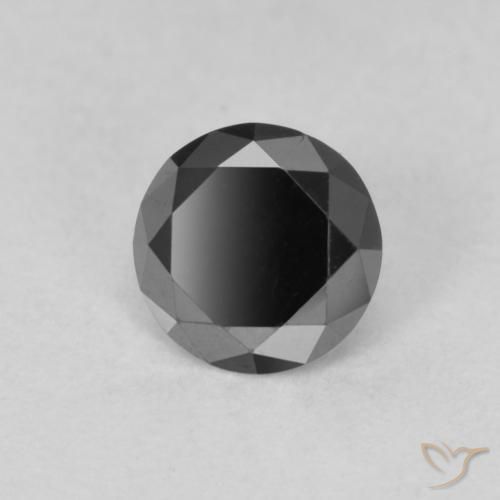 9,17 ctw natürlicher Schwarz Diamant, Rund Schliff, Lichtundurchlässig