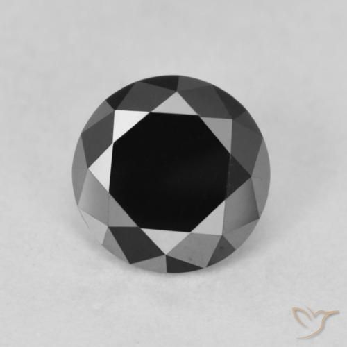 0.88ct Natürlicher Schwarz Diamant, Runden, Lichtundurchlässig, Photo A
