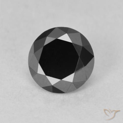 0.78ct Natürlicher Schwarz Diamant, Runden, Lichtundurchlässig
