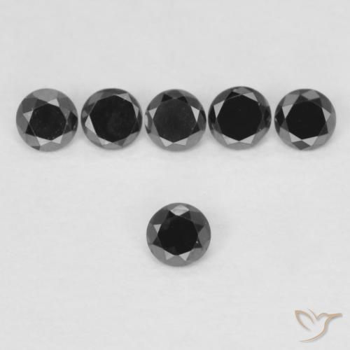 0.05ct Natürlicher Schwarz Diamant, Runden, Lichtundurchlässig