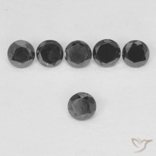 9,17 ctw natürlicher Schwarz Diamant, Runden, Lichtundurchlässig