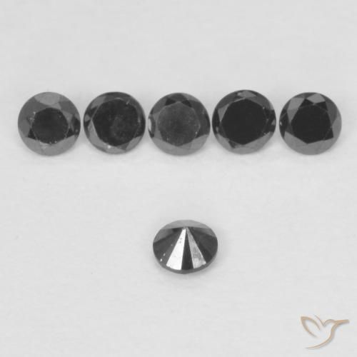9,17 ctw natürlicher Schwarz Diamant, Runden, Lichtundurchlässig