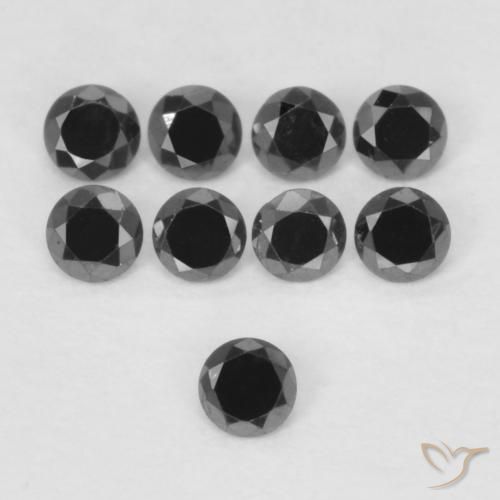 0.03ct Natürlicher Schwarz Diamant, Runden, Lichtundurchlässig