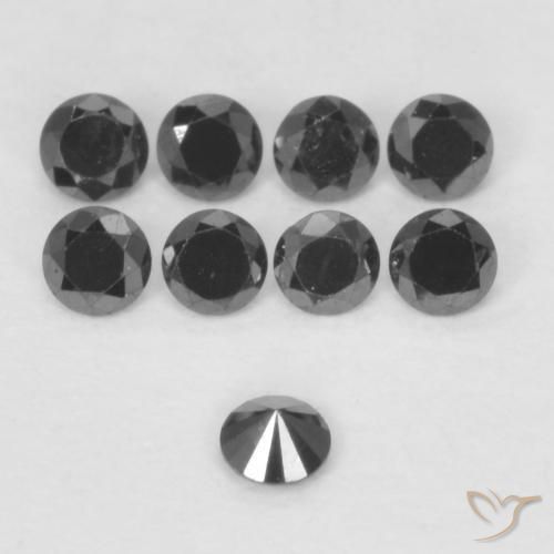9,17 ctw natürlicher Schwarz Diamant, Runden, Lichtundurchlässig