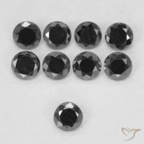 0.02ct Natürlicher Schwarz Diamant, Runden, Lichtundurchlässig