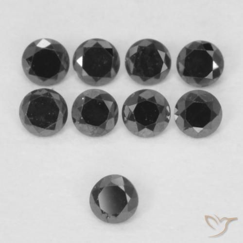 9,17 ctw natürlicher Schwarz Diamant, Runden, Lichtundurchlässig