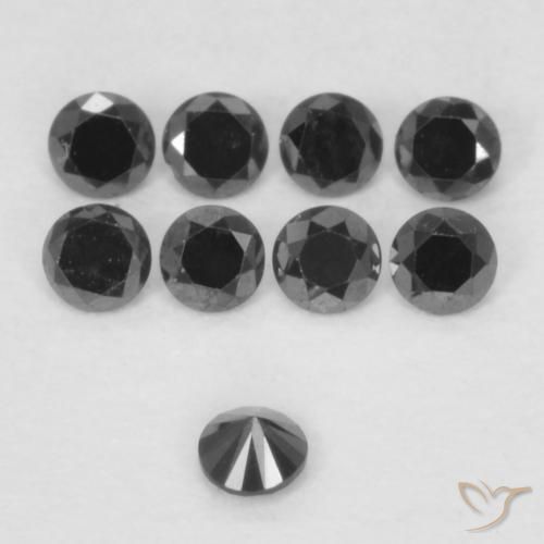 9,17 ctw natürlicher Schwarz Diamant, Runden, Lichtundurchlässig