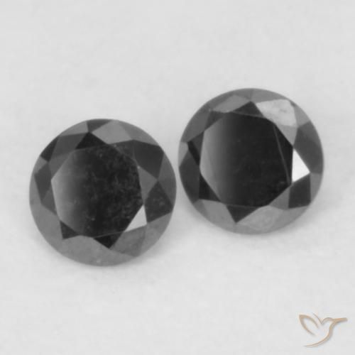 0.09 ct natürliche Schwarz Diamant-Edelsteine, Runden, Lichtundurchlässig