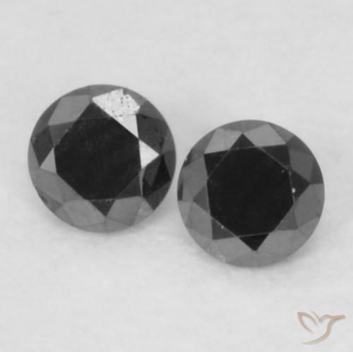 0.12ctw Natürlicher Schwarz Diamant, Runden, Lichtundurchlässig