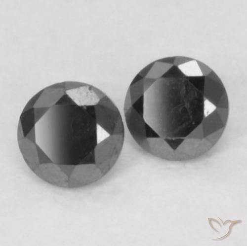 0.12 ct natürliche Schwarz Diamant-Edelsteine, Runden, Lichtundurchlässig