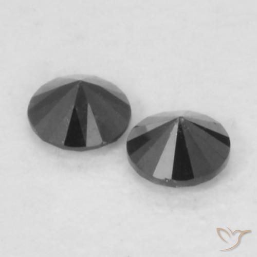 0.09 ct natürliche Schwarz Diamant-Edelsteine, Runden, Lichtundurchlässig