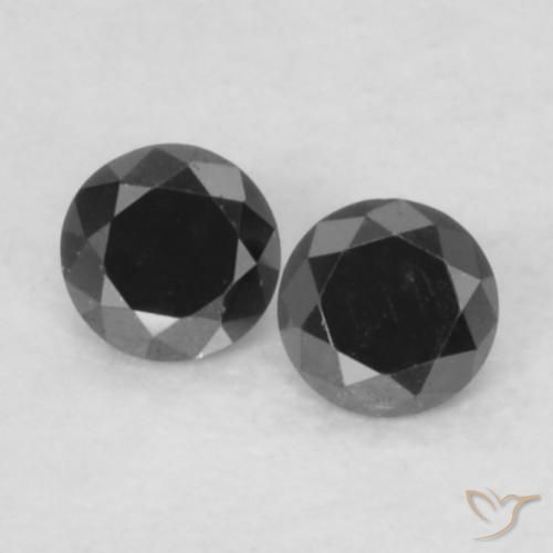 0.09ctw Natürlicher Schwarz Diamant, Runden, Lichtundurchlässig