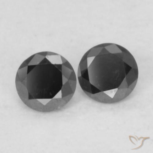 0.09 ct natürliche Schwarz Diamant-Edelsteine, Runden, Lichtundurchlässig