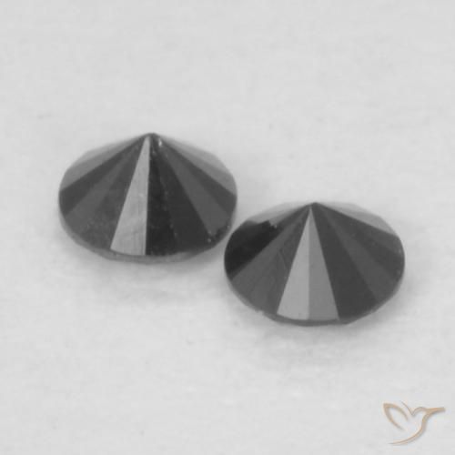 0.09 ct natürliche Schwarz Diamant-Edelsteine, Runden, Lichtundurchlässig