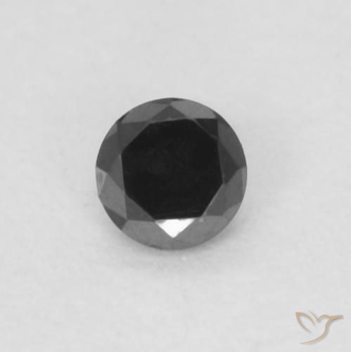 0.04ct Natürlicher Schwarz Diamant, Runden, Lichtundurchlässig