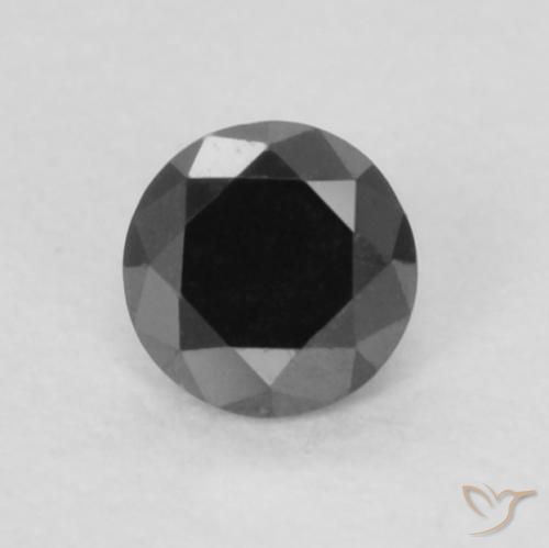 0.09ct Natürlicher Schwarz Diamant, Runden, Lichtundurchlässig