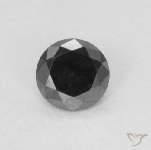 0.06ct Natürlicher Schwarz Diamant, Runden, Lichtundurchlässig