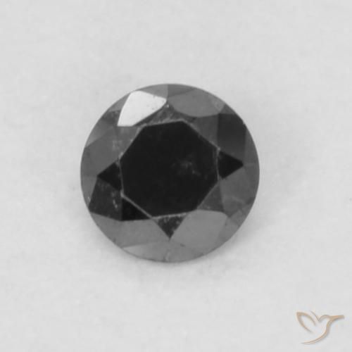 0.05ct Natürlicher Schwarz Diamant, Runden, Lichtundurchlässig, Photo A