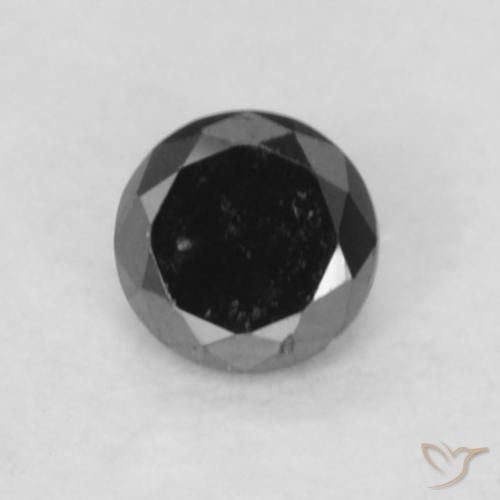 0.06ct Natürlicher Schwarz Diamant, Runden, Lichtundurchlässig