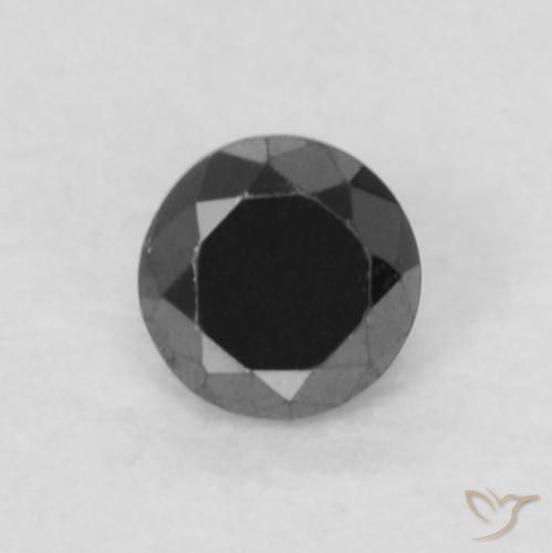 0.06ct Natürlicher Schwarz Diamant, Runden, Lichtundurchlässig