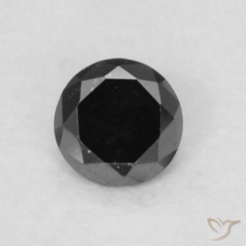 0.05ct Natürlicher Schwarz Diamant, Runden, Lichtundurchlässig, Photo A