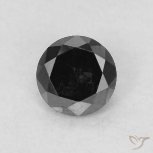 0.05ct Natürlicher Schwarz Diamant, Runden, Lichtundurchlässig