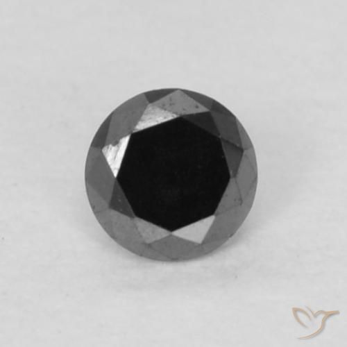 0.06ct Natürlicher Schwarz Diamant, Runden, Lichtundurchlässig