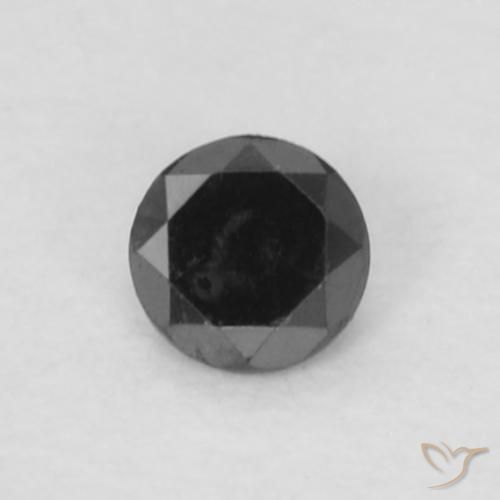 0.04ct Natürlicher Schwarz Diamant, Runden, Lichtundurchlässig, Photo A