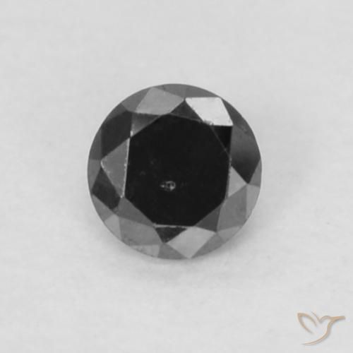 0.05ct Natürlicher Schwarz Diamant, Runden, Lichtundurchlässig, Photo A