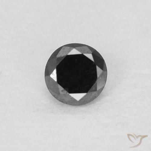 0.05ct Natürlicher Schwarz Diamant, Runden, Lichtundurchlässig