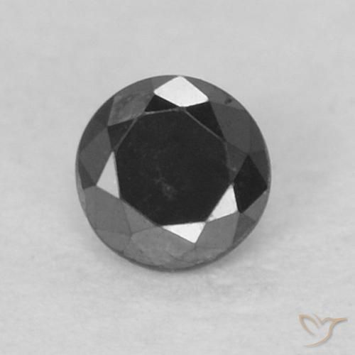 0,10 ctw natürlicher schwarzer Diamant, Rundschliff, Lichtundurchlässig