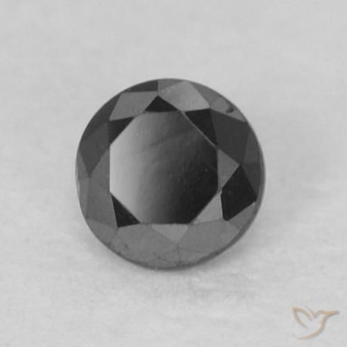 0,10 ctw natürlicher schwarzer Diamant, Rundschliff, Lichtundurchlässig