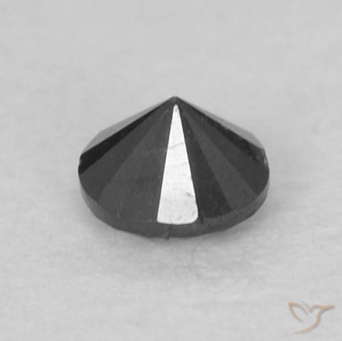 0,10 ctw natürlicher schwarzer Diamant, Rundschliff, Lichtundurchlässig